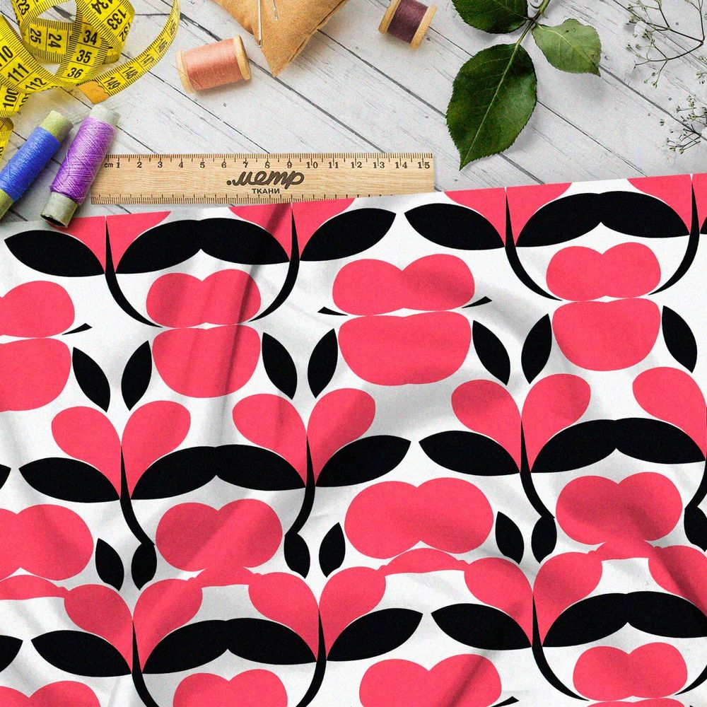 Ткань премиум габардин цветочный калейдоскоп