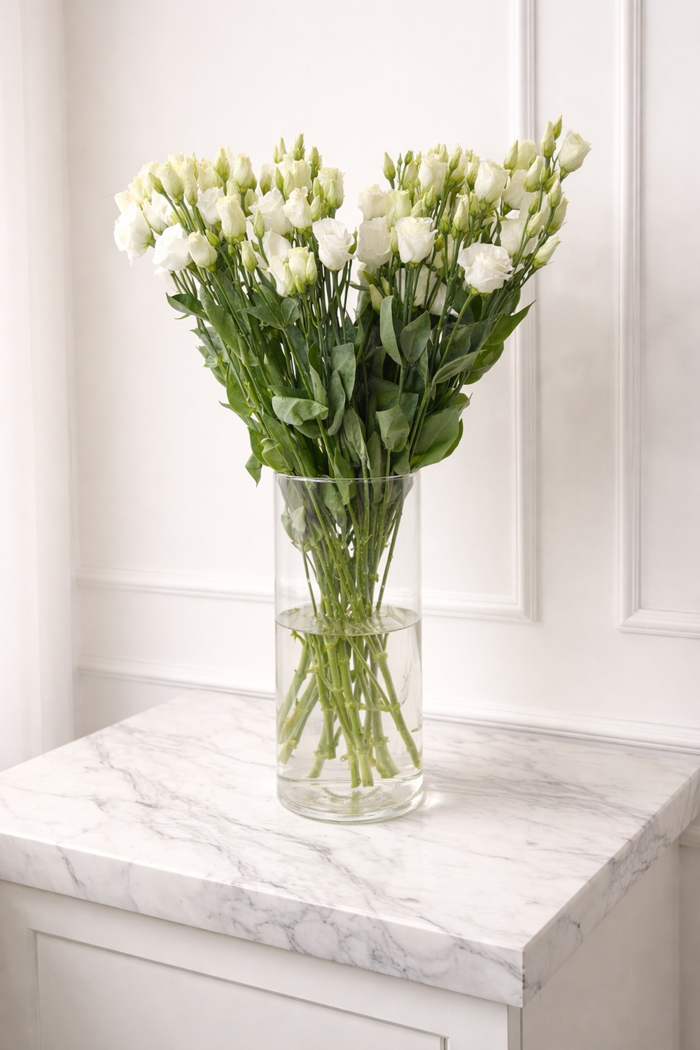 Букет белой эустомы «Нежный айвори»