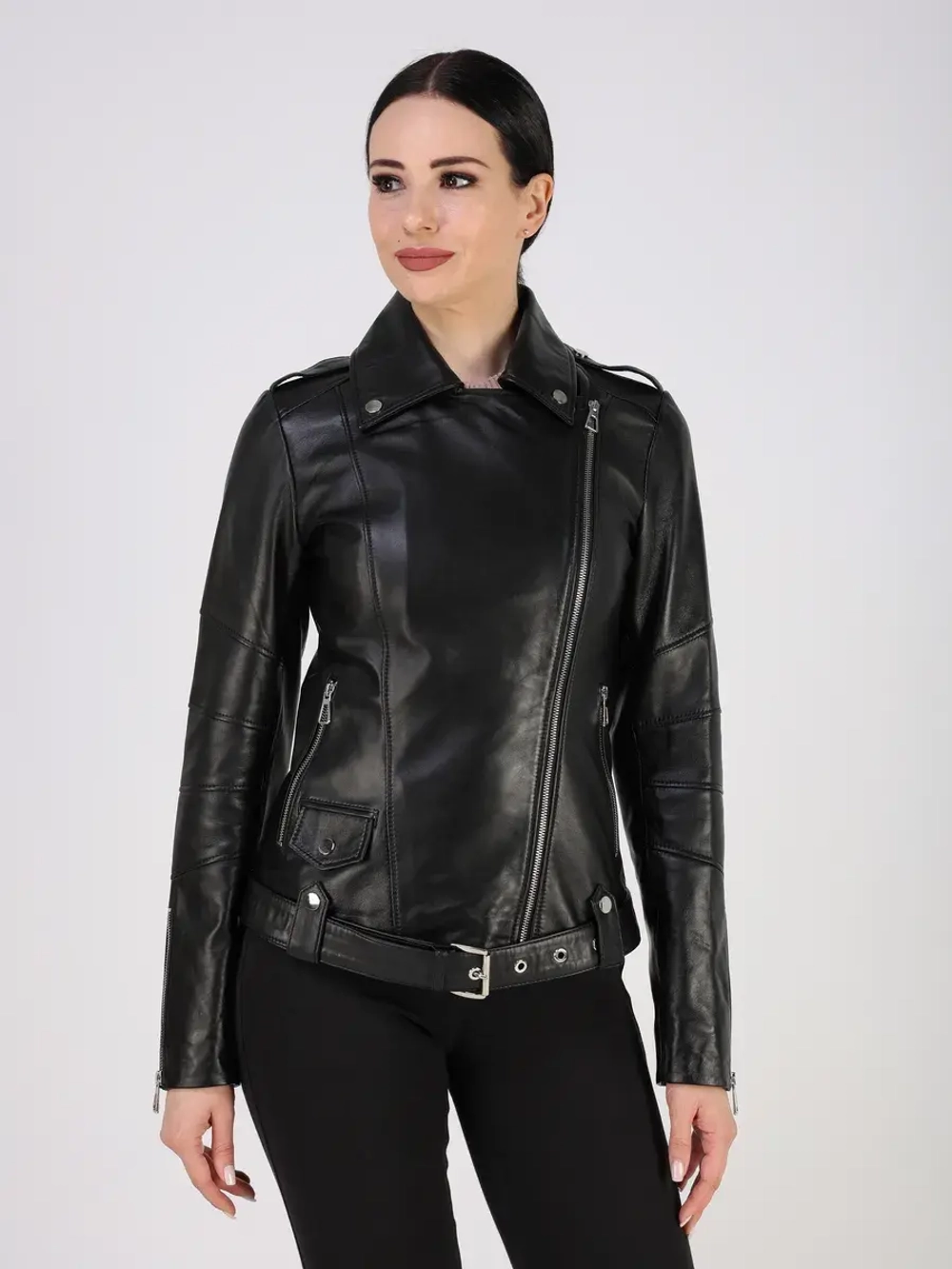 Кожаная куртка демисезонная косуха