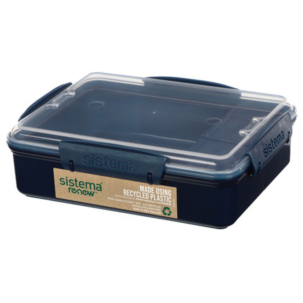 Контейнер с разделителями 975мл Sistema Renew синий