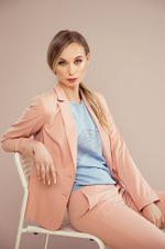 3720 Брюки женские (бежево-розовый)