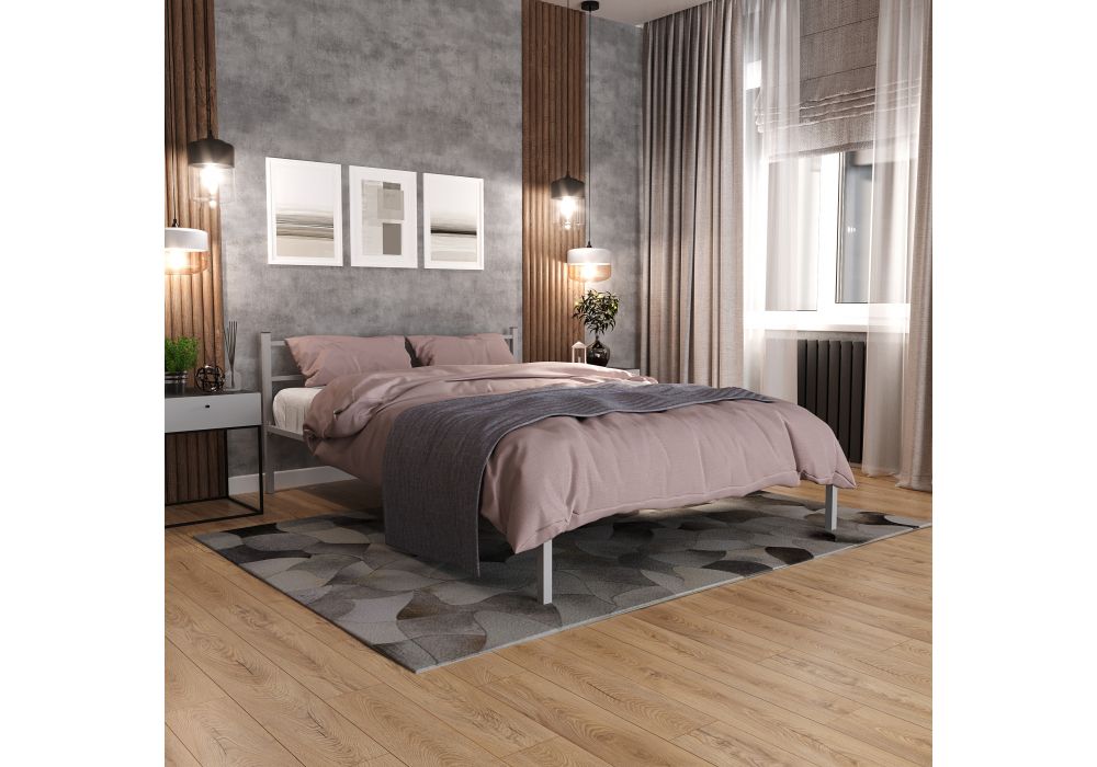 Полутораспальная кровать Фади 140х200 серая