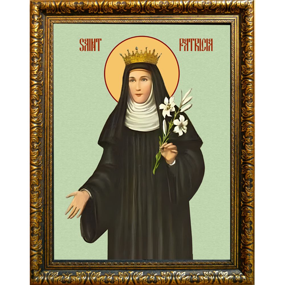 Патриция Неаполитанская (Патрикия Константинопольская) святая праведная дева. Икона на холсте.