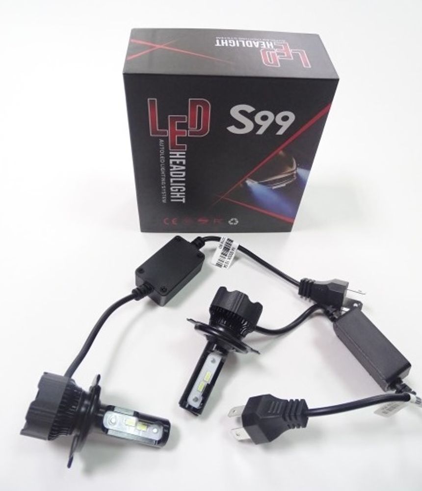 Лампа H4 8-48V LED 6000K/9000LM со стабилизатором 2 шт MINI (TLT)
