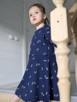 Платье с длинным рукавом Mjölk Navy Flowers