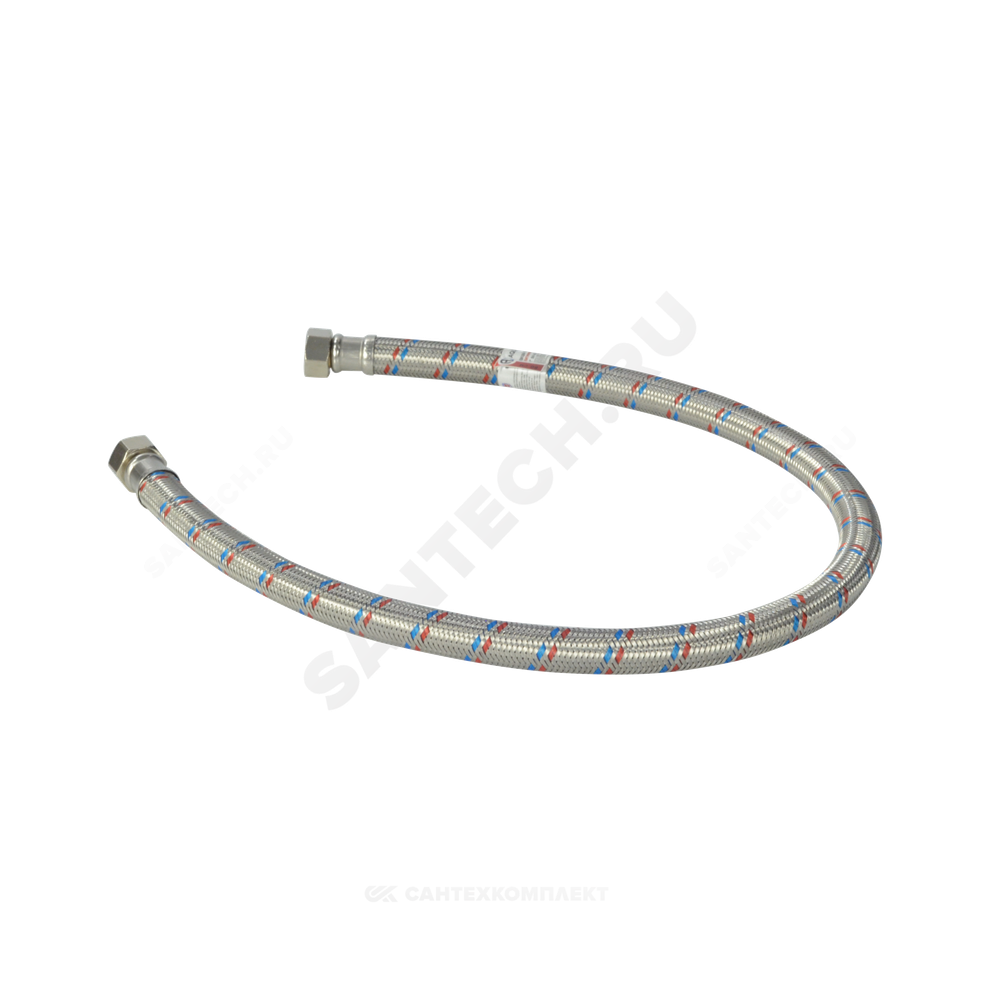 Подводка гибкая для воды нержавеющая оплетка ГИГАНТ 1/2" г-г L=0.3м AQUALINE 04930