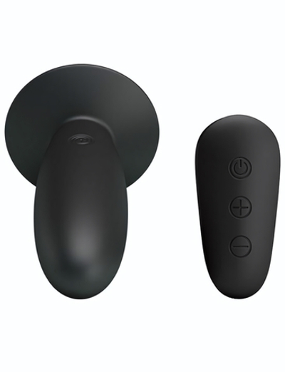 Черная анальная вибропробка Mr.Play с пультом - 11 см. (Цвет: черный)