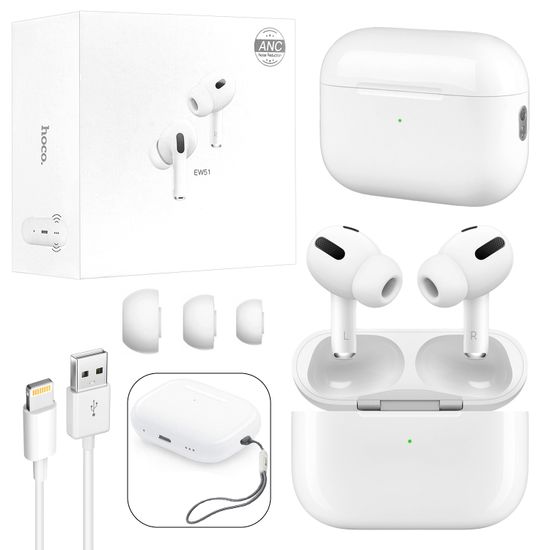 Гарнитура EW51 Bluetooth HOCO белая (c шумоподавлением)