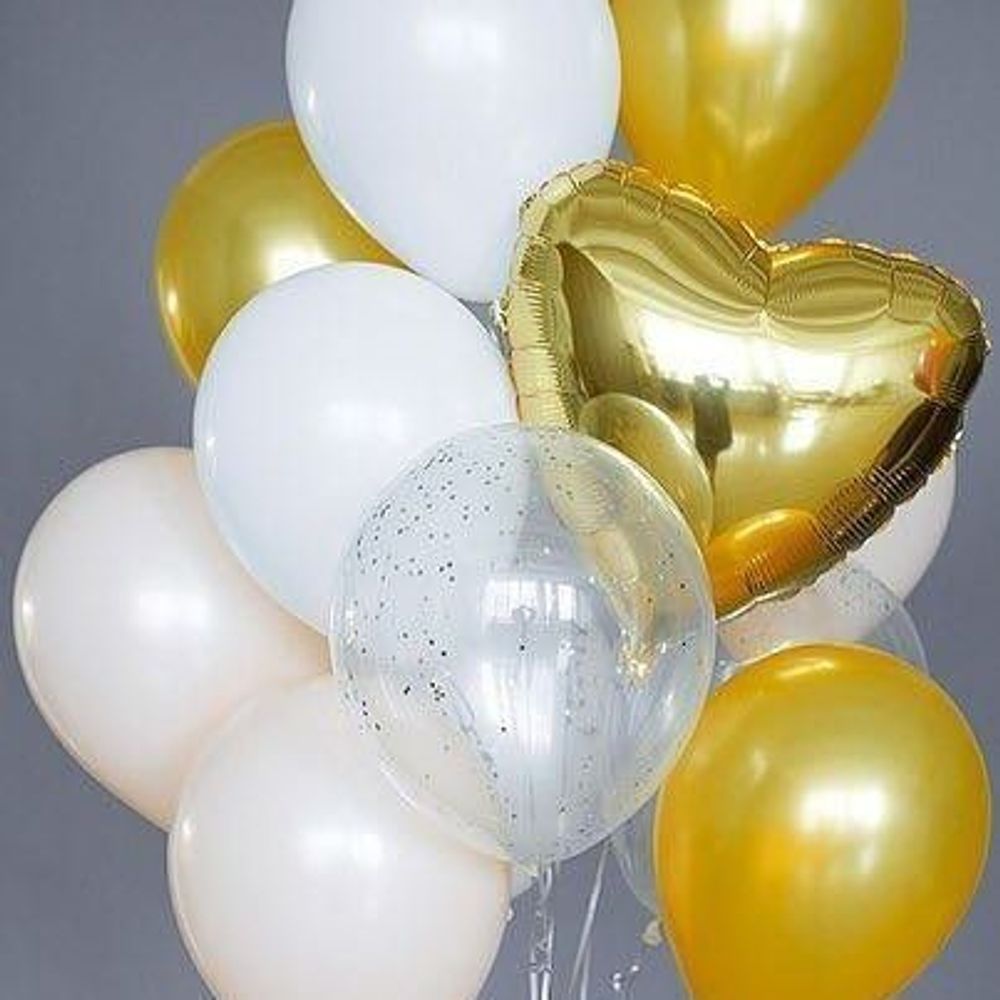 Шар (18"/46 см) Сердце, золото 1 шт.