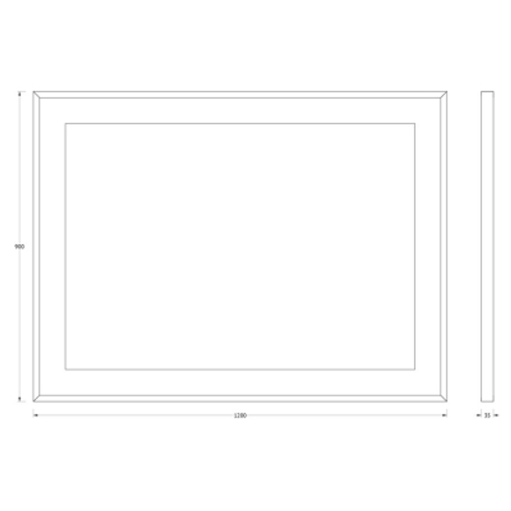 Зеркало Evoform в багетной раме со встроенным LED-светильником 32,5 W 120x90 см