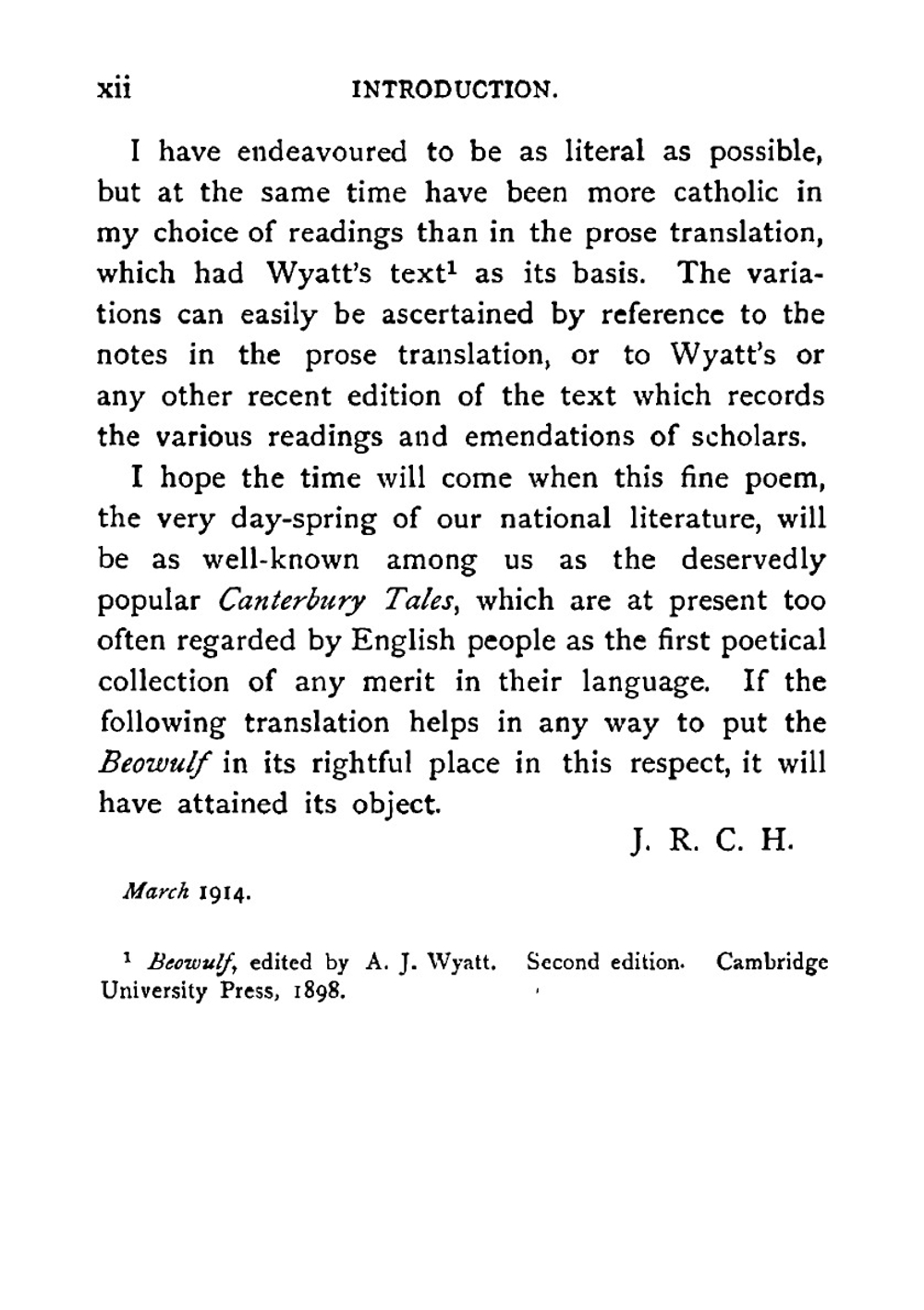 Beowulf; a metrical translation into modern English | John Richard Clark Hall