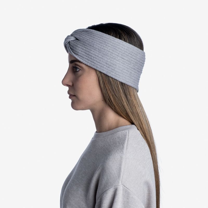 Вязаная повязка на голову Buff Headband Knitted Norval Light Grey Фото 4