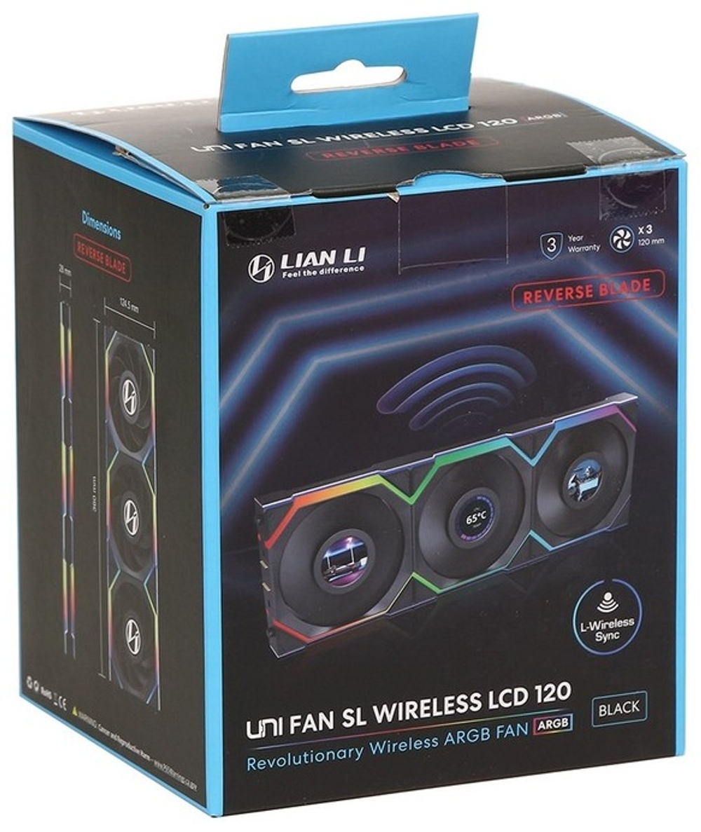 Вентилятор LIAN LI Uni Fan SL Wireless LCD 120 ARGB Reverse Blade 12RSLLCD1W3B