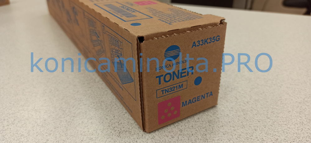 Тонер TN-321M Konica Minolta оригинальный пурпурный 50% A33K35G