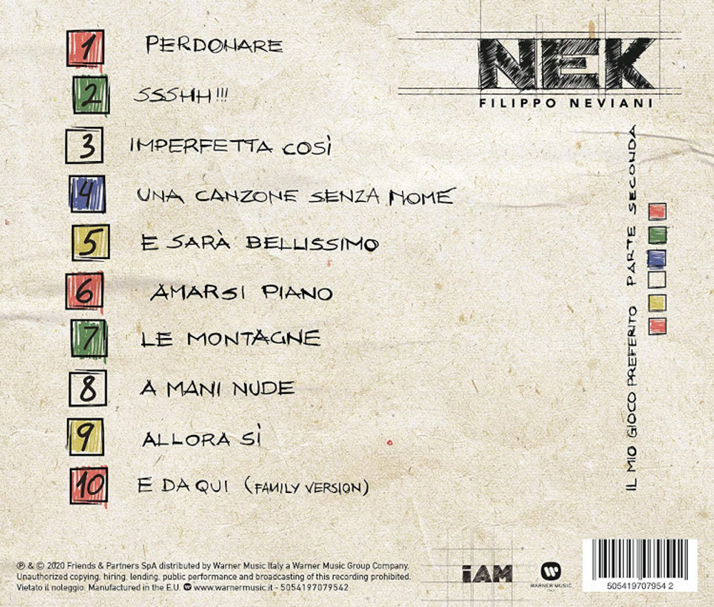 Nek / Il Mio Gioco Preferito (Parte Seconda)(CD)