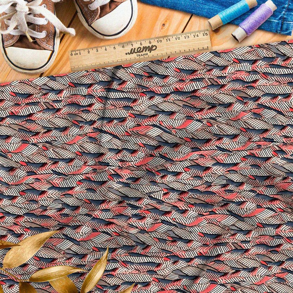 Ткань премиум флис полосатый мир комбинаций