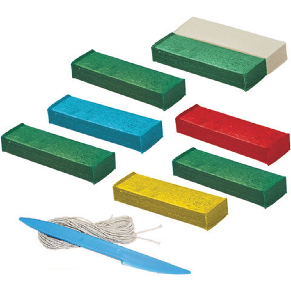 Набор для изготовления свечей ЛУЧ "Ёлка" (восковые пластины, 5 цветов, фитиль, стек), 30С 1909-08