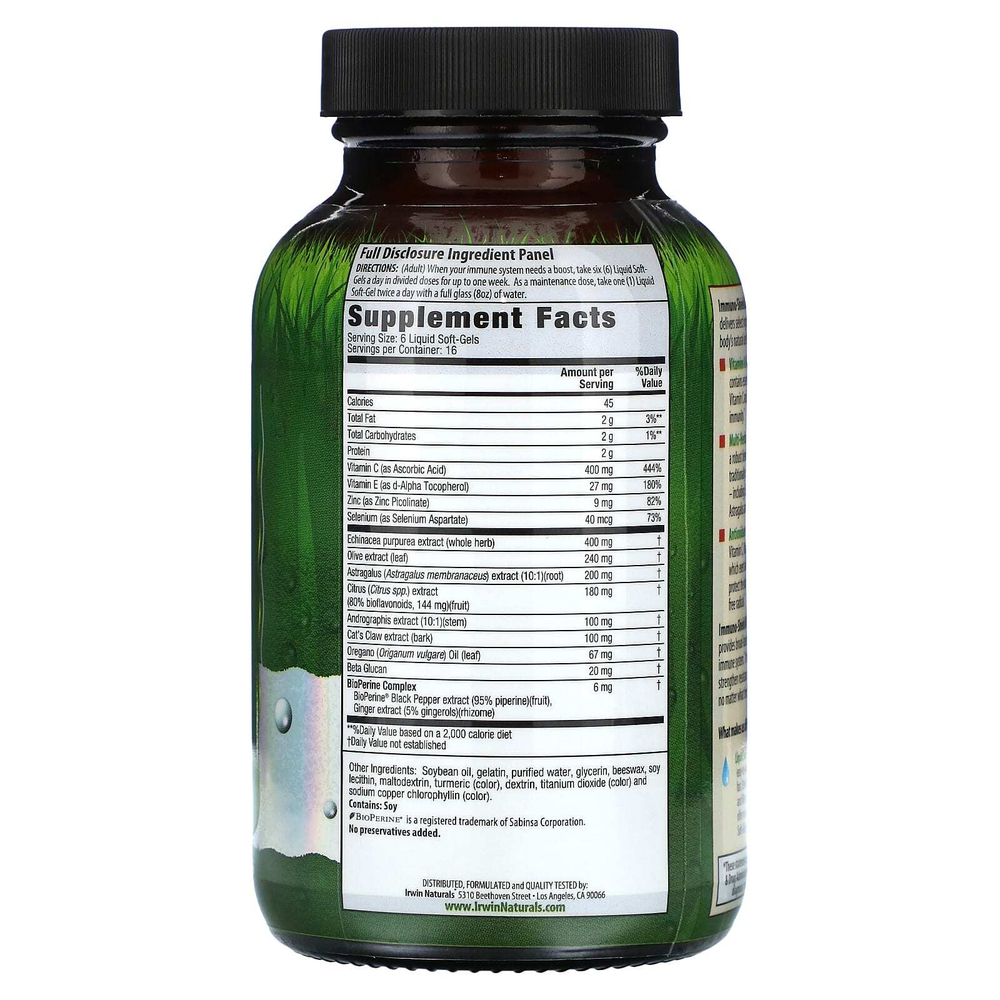 Irwin Naturals, Immuno-Shield, добавка для хорошего самочувствия на весь год, 100 желатиновых капсул