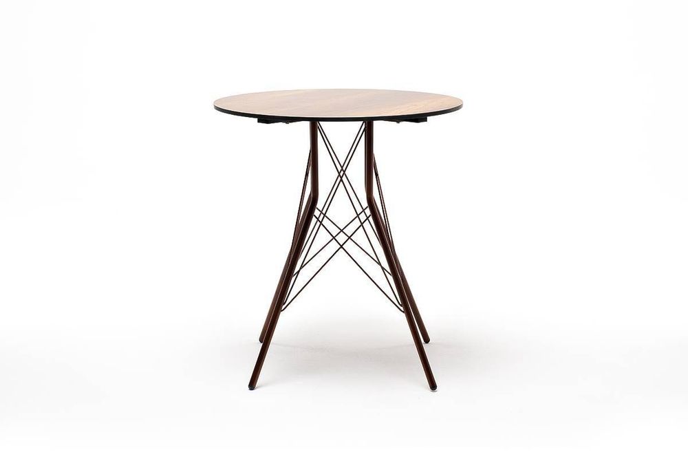 "Конте" интерьерный стол из HPL круглый Ø70см, цвет "дуб"