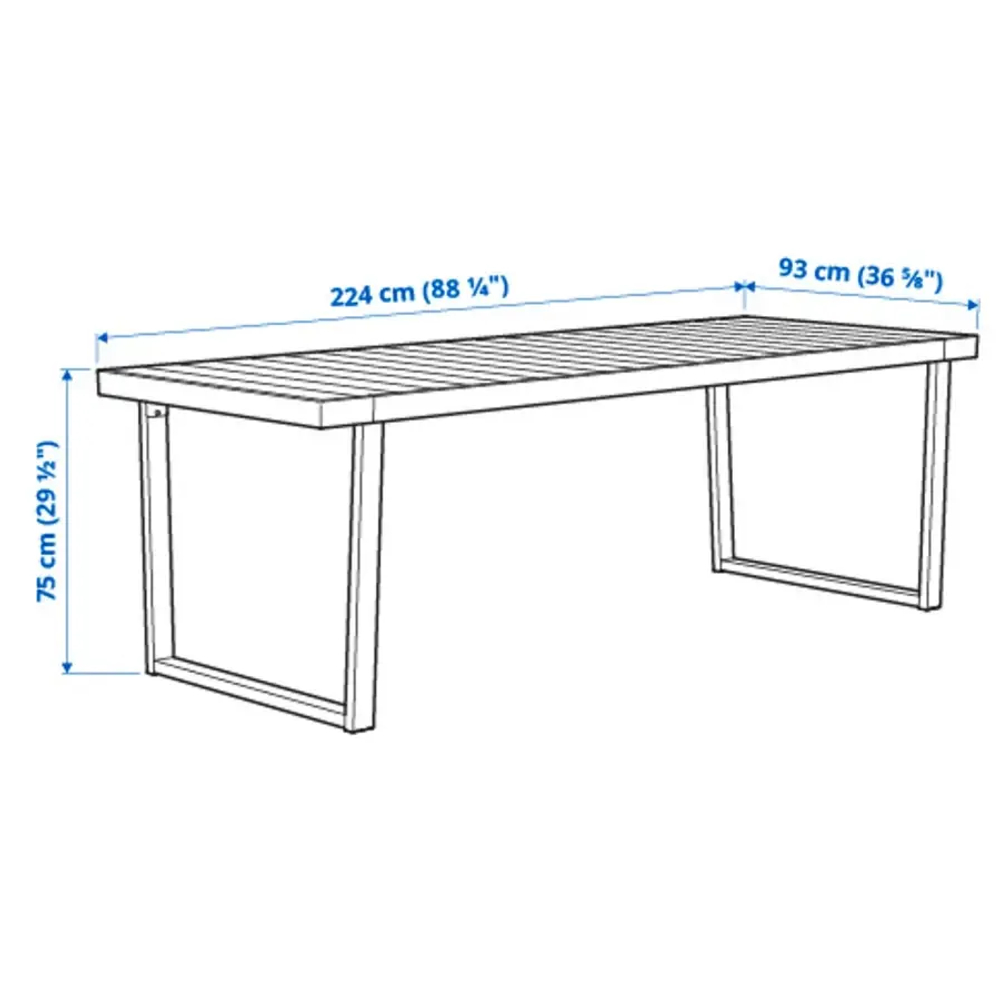 Обеденный стол и стулья  - VÄRMANSÖ IKEA/ ВЕРМАНСЕ ИКЕА, 224х93 см, коричневый