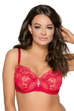 Стильный бюстгальтер на косточках plus size с кружевом (Размер: 80K) (Цвет: серый)