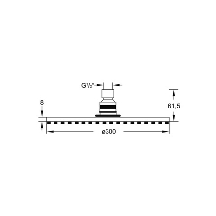 Steinberg Серия 100 Верхний душ 300 x 8мм с системой „изи-клин“, только вместе с артикулем 100 7910 или потолочным монтажом, оптимальный поток воды с 15 л/мин., хром 100 1688