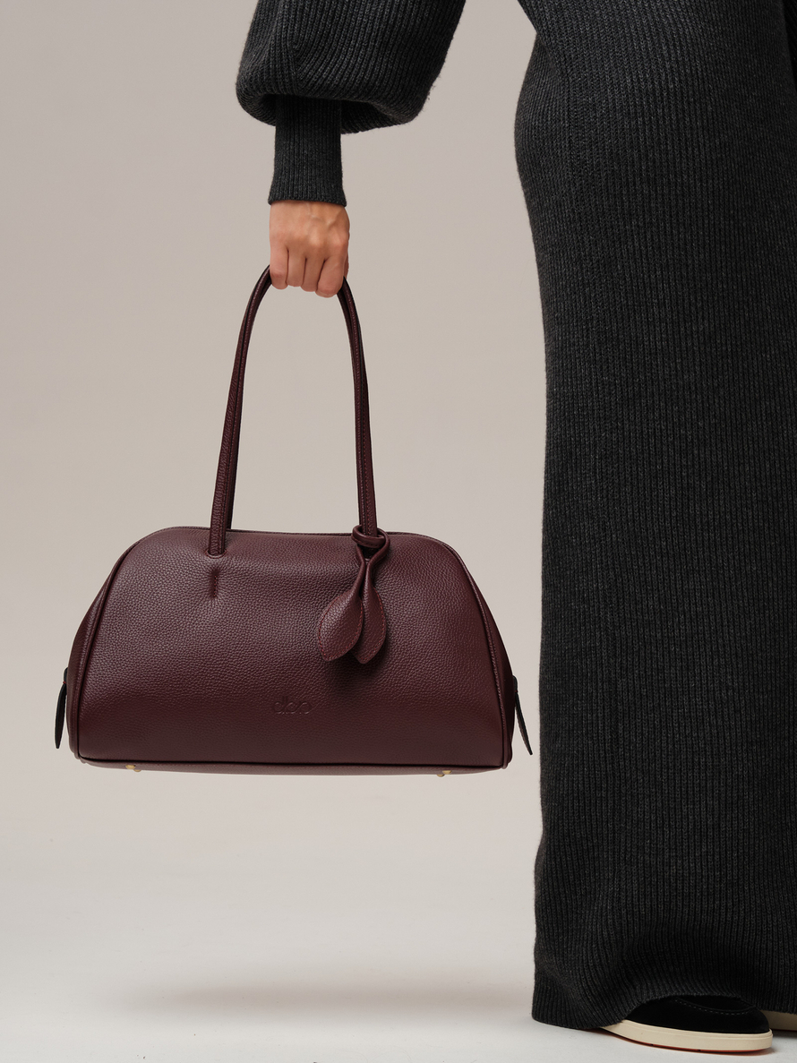 Кожаная сумка DBR 31338 зимняя вишня