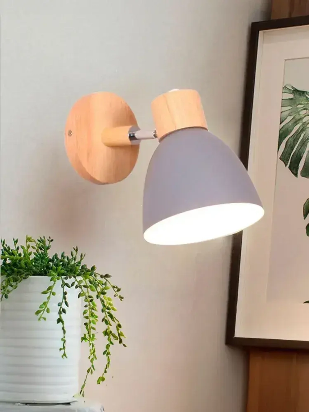 Бра настенный светильник Outframe, светильник настенный поворотный, цоколь E14, серый