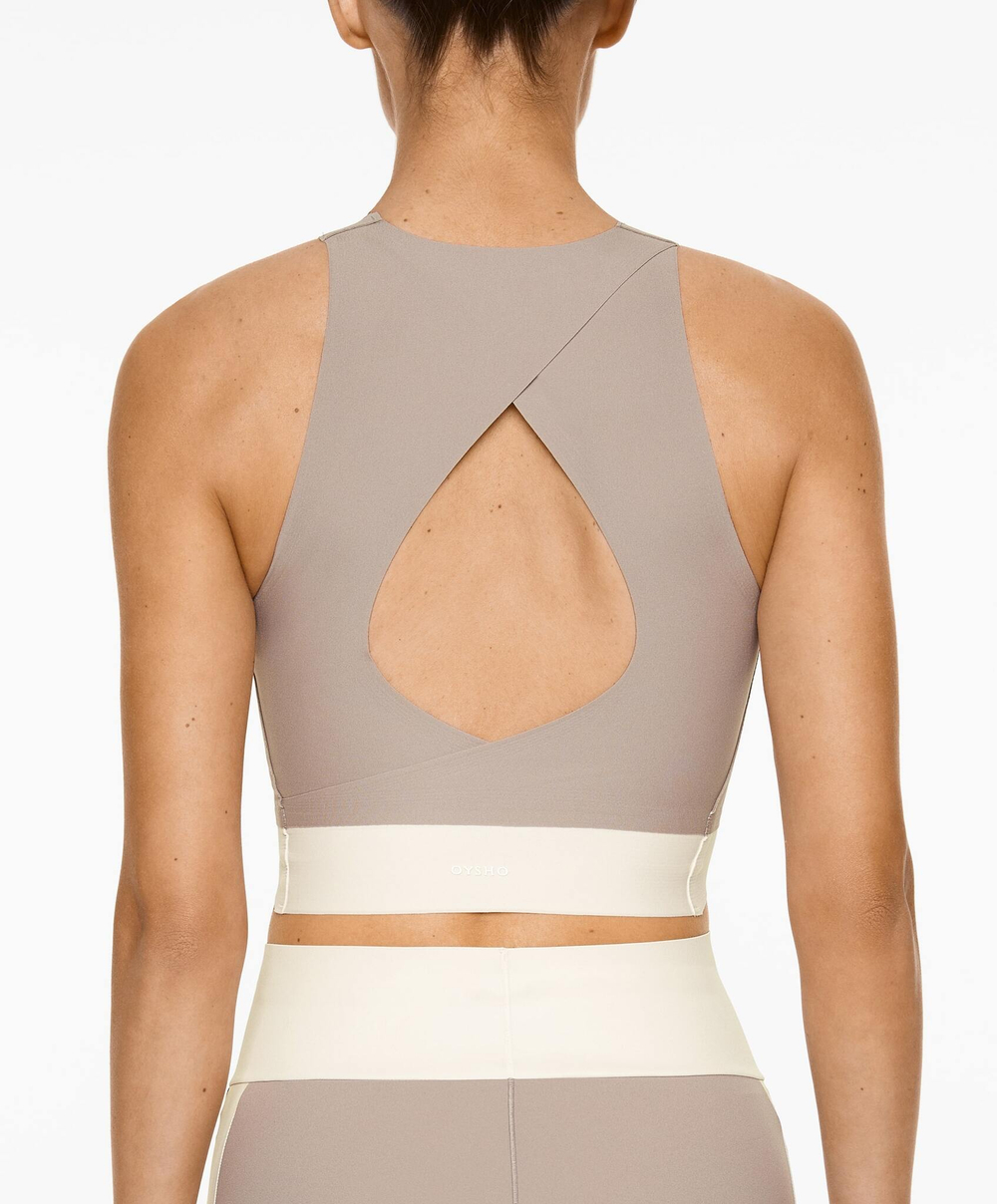 Oysho Топ-майка Perfect-Adapt, серо-коричневый