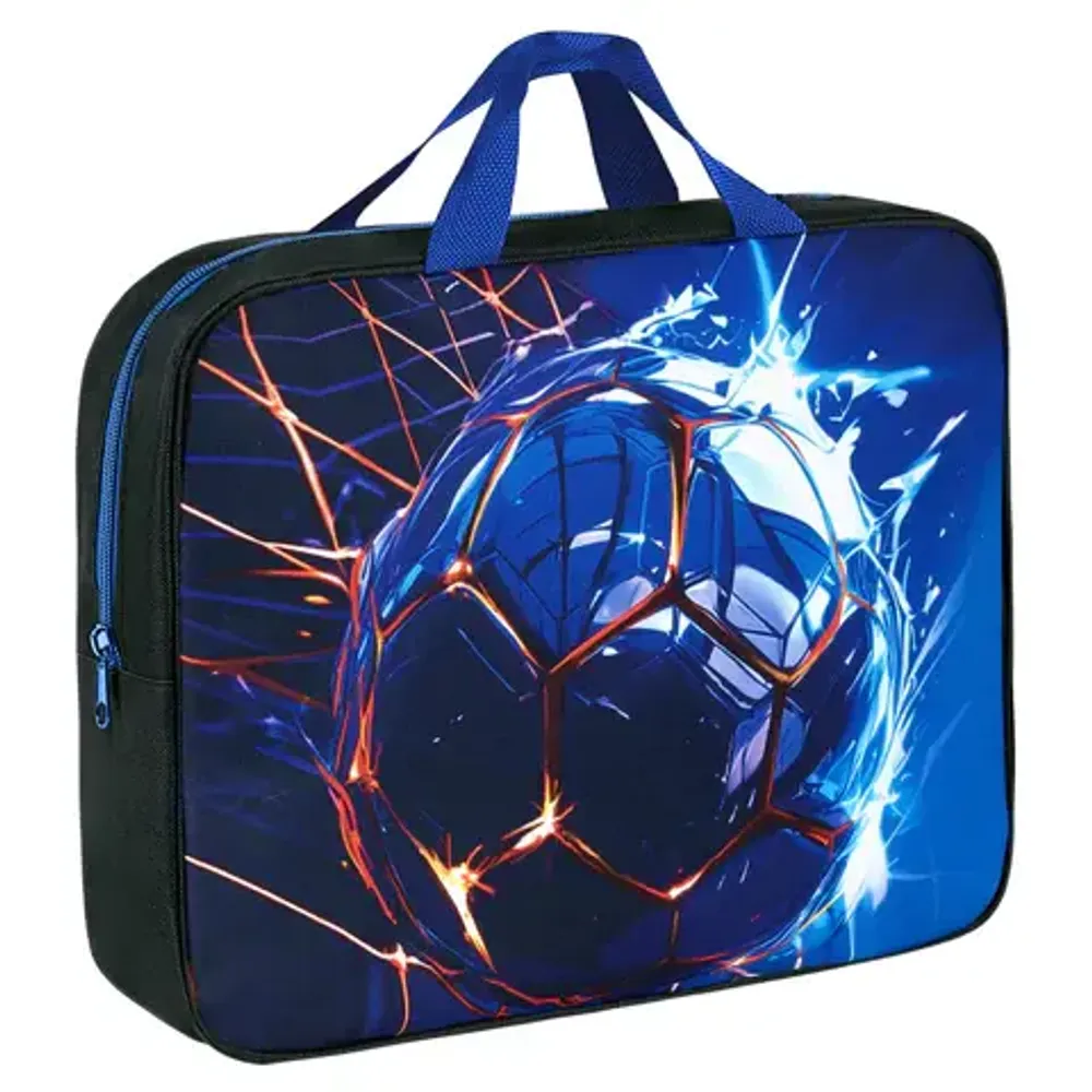 Папка с ручками А4, Brauberg, широкая, Score goal, ткань, молния