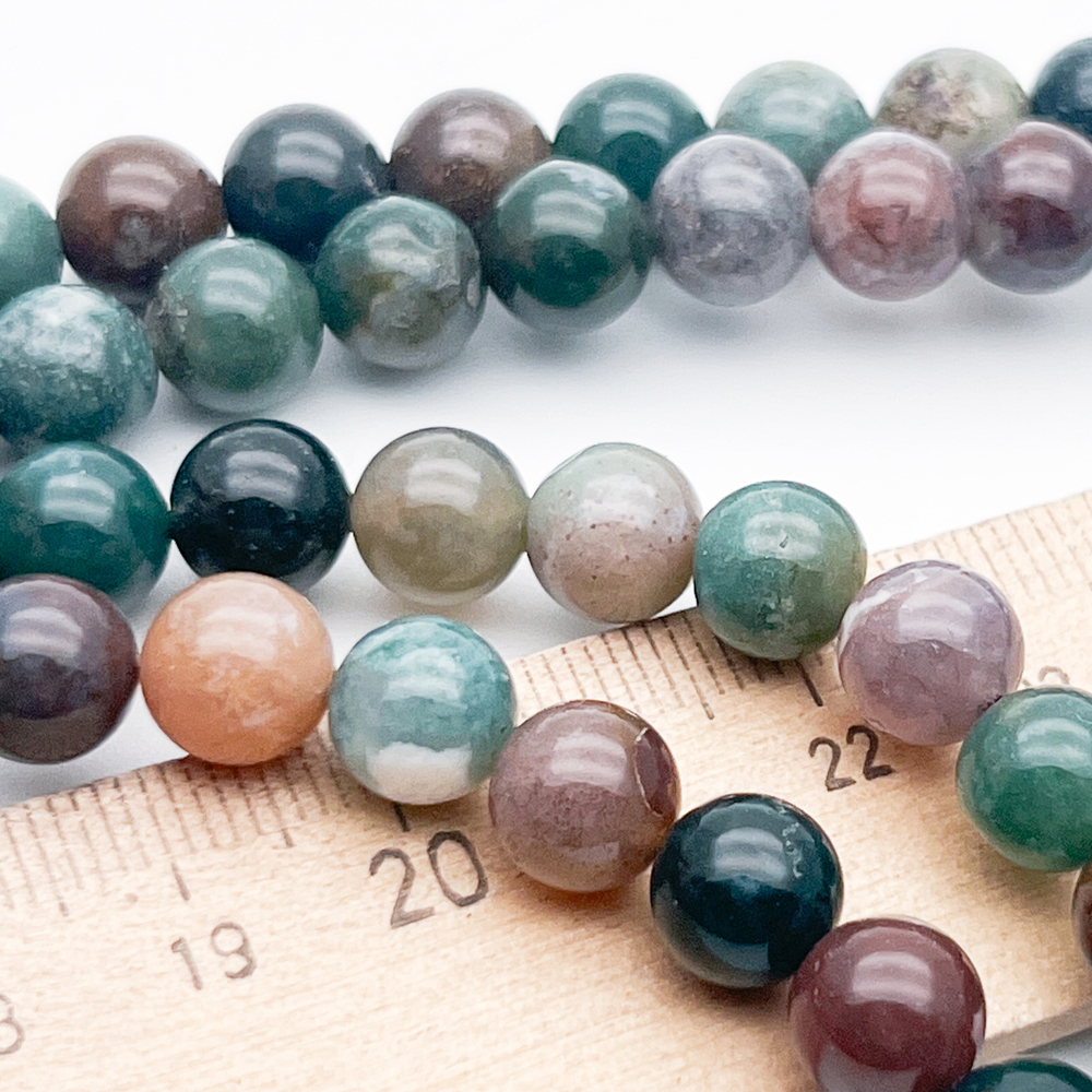 "Индийский агат" бусины (халцедон), диаметр 8,1-8,3 мм, цена за 22-23 шт (1/2 нити)