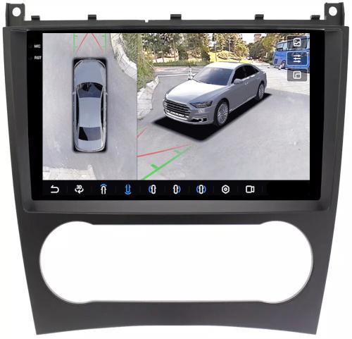 Магнитола для Mercedes-Benz C W203 2004-2007 - FarCar BX1262M-360 монитор 9.5" 2K QLED на Android 13, Быстрая, CarPlay, 4G SIM-слот, 4 камеры в комплекте