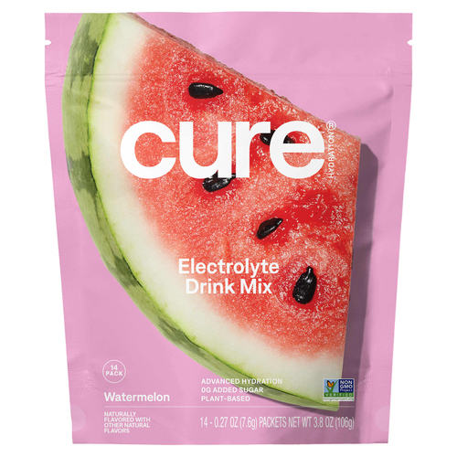 Cure Hydration, смесь электролитов для гидратации, арбуз, 14 пакетиков по 7,6 г (0,27 унции) каждый