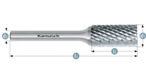 Борфреза твердосплавная Karnasch форма C, 6х18х6х50 мм, насечка HP-6, без покрытия, арт. 11.3024-055