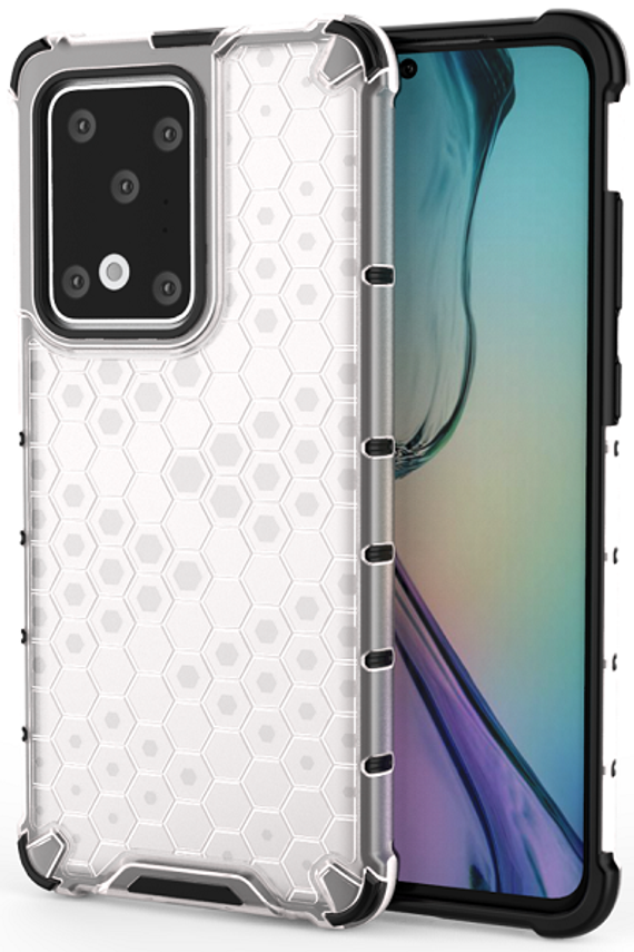 Прозрачный чехол на Samsung Galaxy S20 Ultra, ударопрочный от Caseport, серия Honey