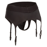 Черные трусики для страпона Thong with Garter размера S/M (Размер: S-M) (Цвет: черный)