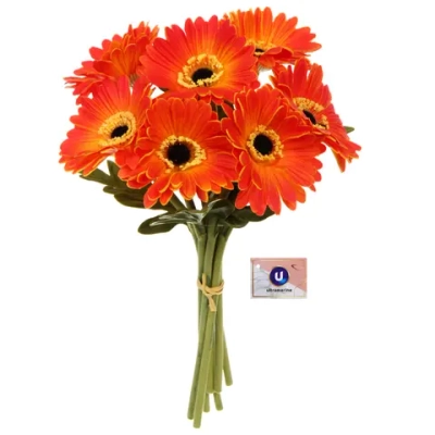 Цветы искусственные «Natur» 33см Герберы 7шт оранжевые