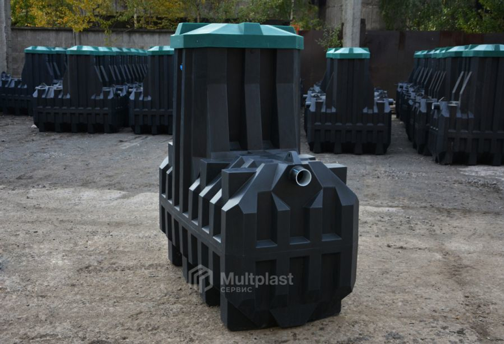 Септик Мультпласт Термит Трансформер 2.0 S 2000 л. горизонтальный / 800 л. в сутки / 2-4 чел. / самотечный сброс (2000x1000x2100см;125кг;черный) - арт.555480