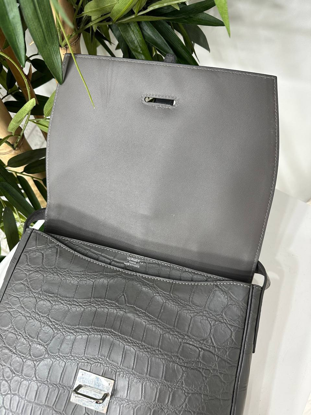 Сумка через плечо Hermes Steve Light из кожи крокодила