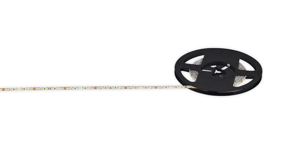 Лента светодиодная SMD нейтральная DC24V 9, 6W/m 4000K 910Lm/m 120д/м CRI>90 IP20,  упаковка 5 метров,  ширина 5мм,  высота 1, 6мм,  самоклейкая