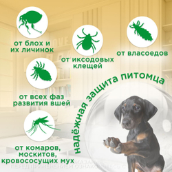 Капли на холку от клещей, блох и комаров для кошек, собак и кроликов до 4 кг Protecto (Neoterica), 2 пипетки. Имидаклоприд/Этофенпрокс/Пирипроксифен
