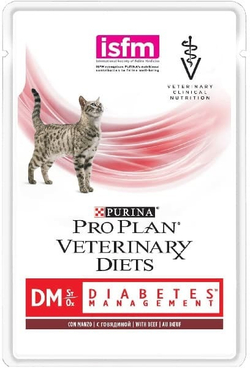 Purina Veterinary Diets 85г Консервы для взрослых кошек при диабете DM с говядиной