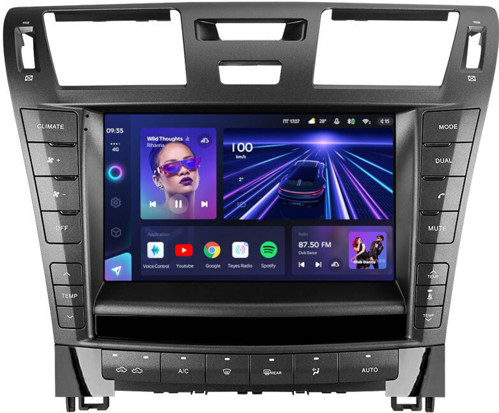Магнитола для Lexus LS460 LS600H XF40 2006-2009 (тип A) - Teyes CC3-2K монитор 9.5" 2K QLED на Android 10, ТОП процессор, CarPlay, 4G SIM-слот