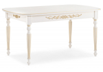 Стол деревянный Woodville Бевье молочный, золото