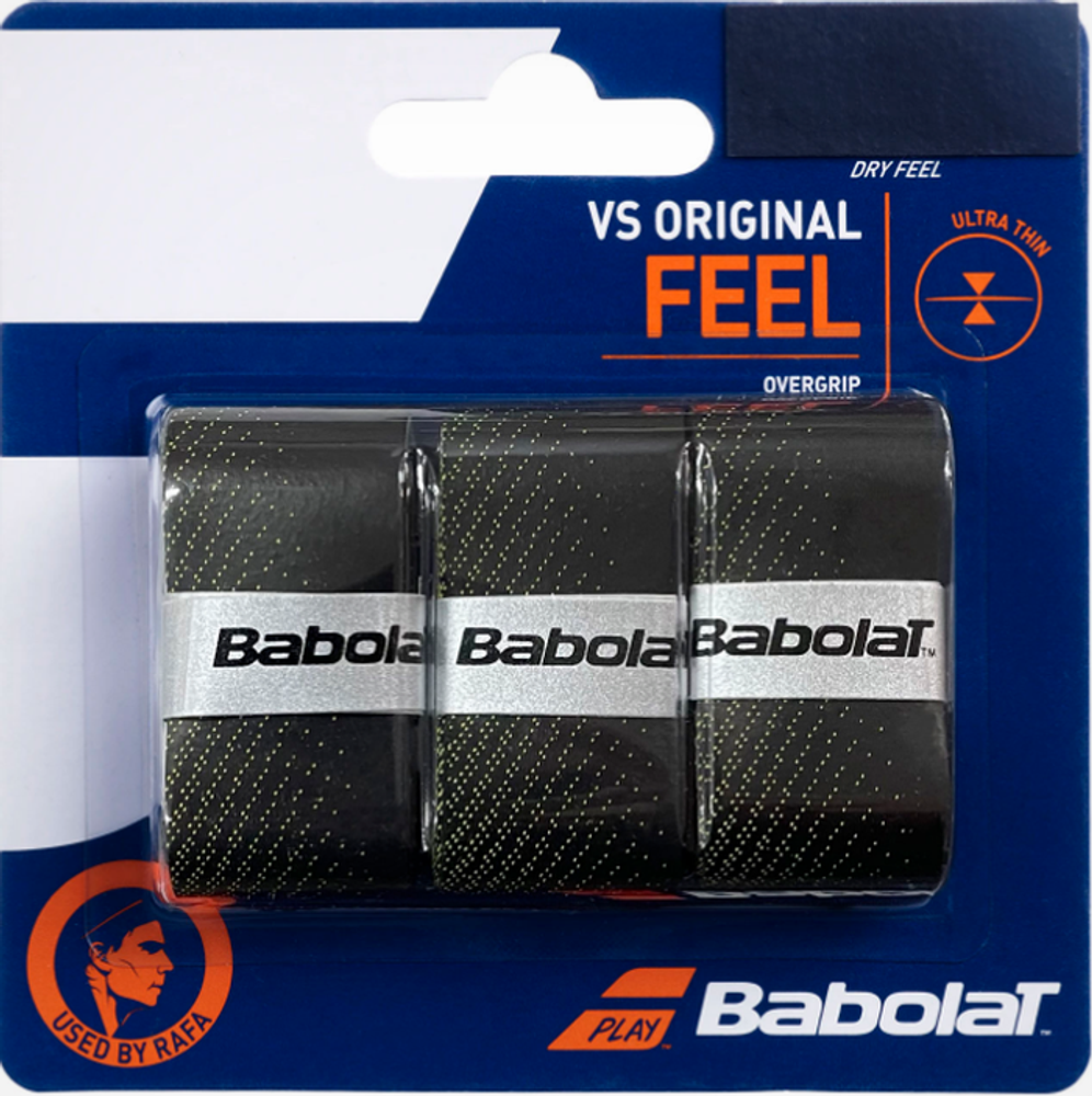 Теннисные намотки Babolat VS Grip Original 3P - black/bright yellow