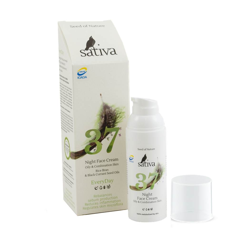 Крем Sativa №37 ночной для жирной и комбинированной кожи (50мл)