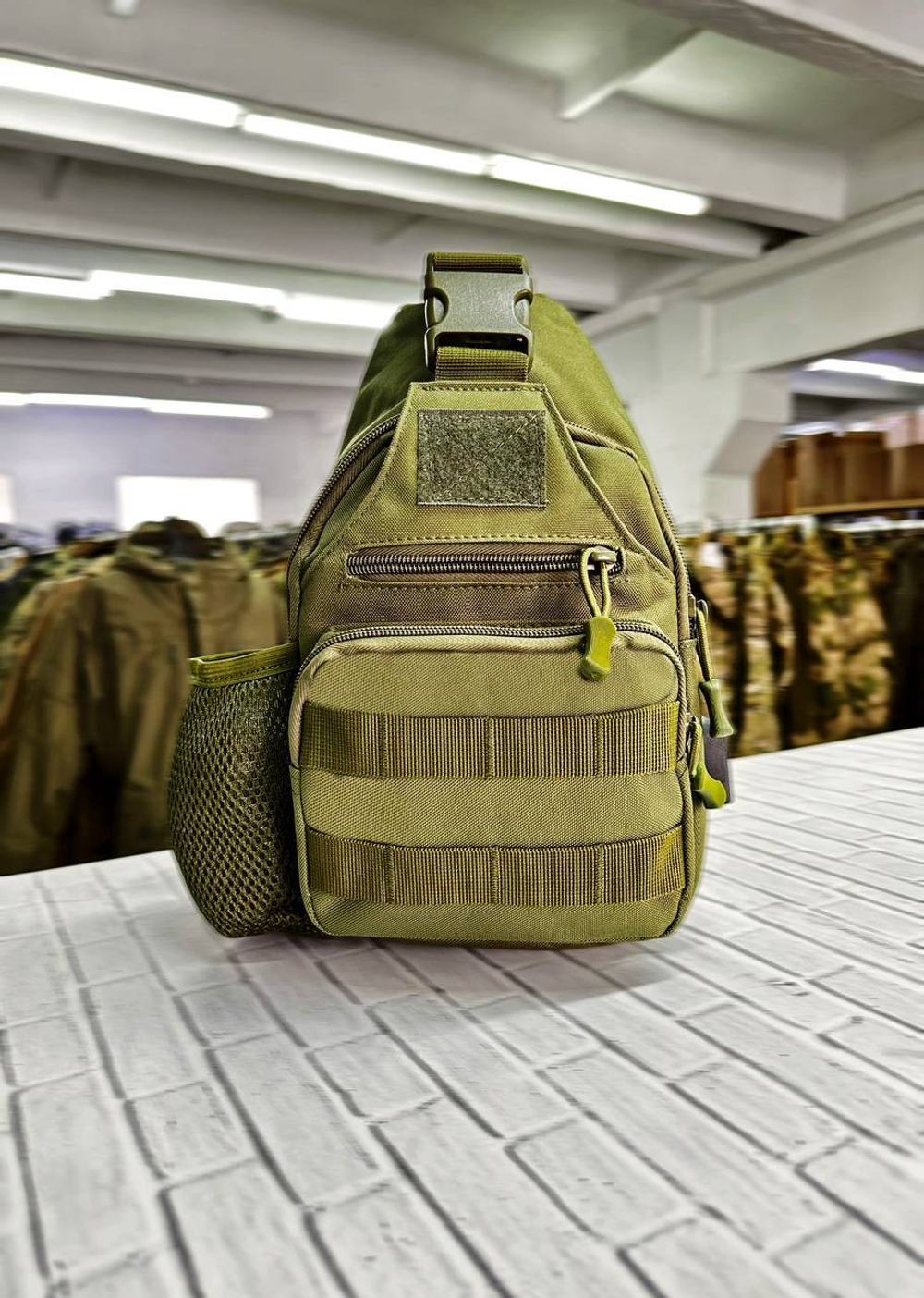 Тактическая плечевая сумка / олива