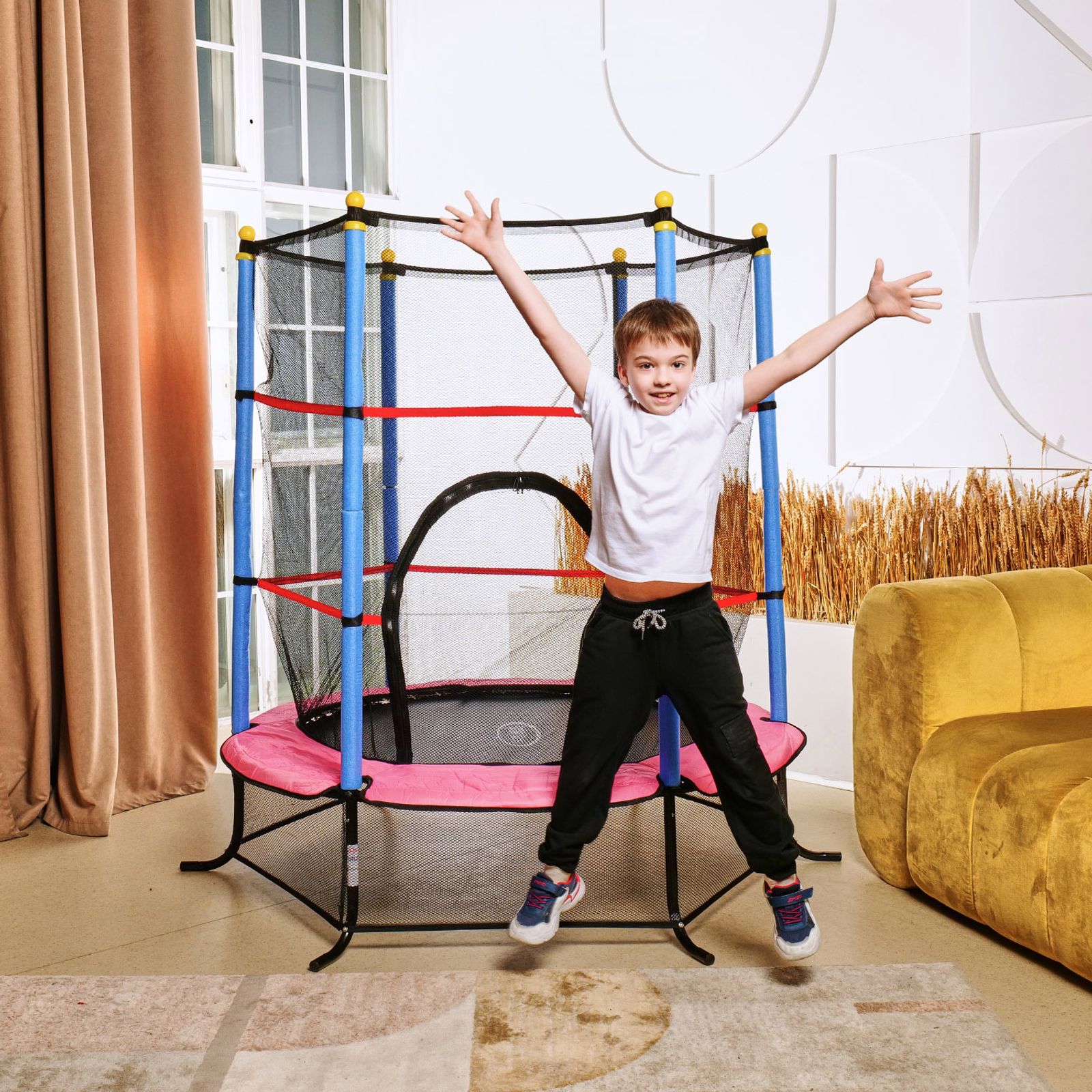 Батут детский DFC SMRKIDS 55" с сеткой, PINK фото №10