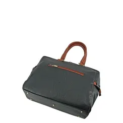 Сумка деловая, отдел на молнии, цвет черный/коричневый 26х24х15см