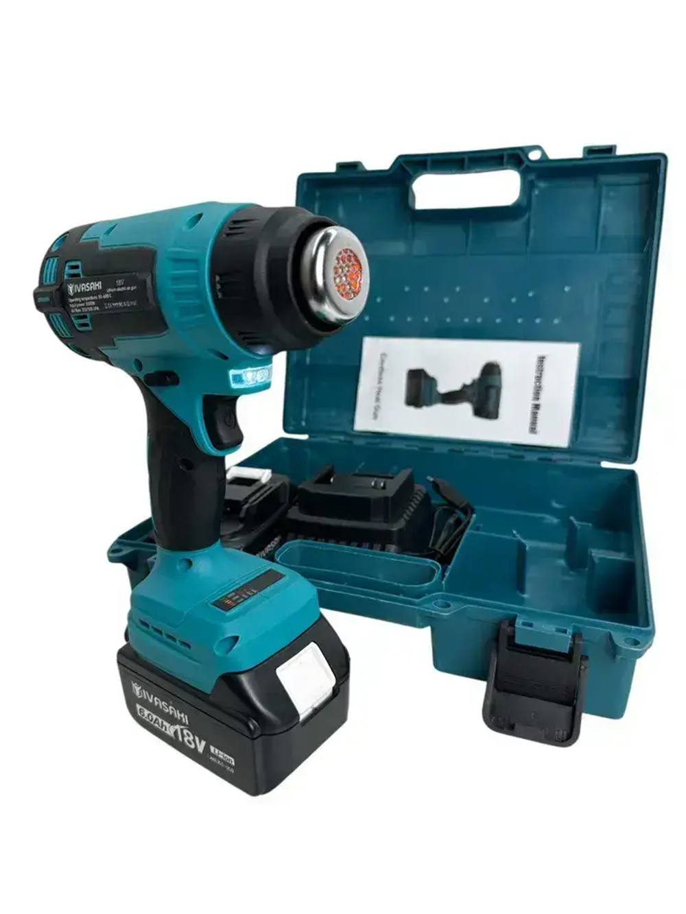 Фен аккумуляторный строительный 2 аккумулятора в комплекте